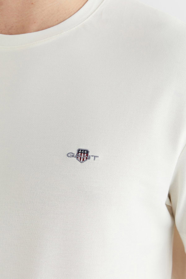 Gant Erkek Bisiklet Yaka T-shirt KREM