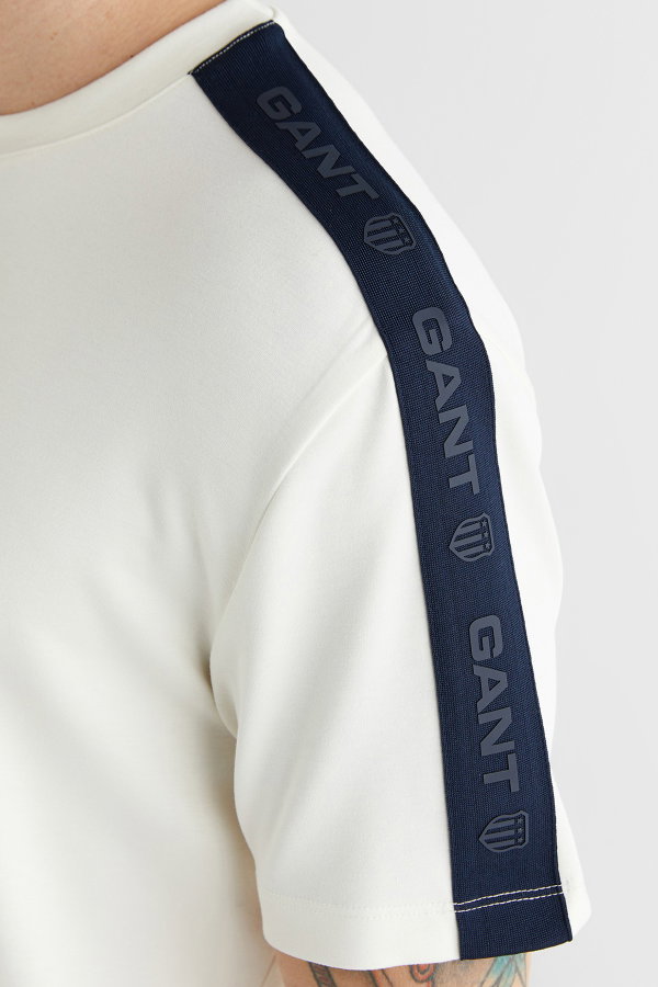 Gant Erkek Bisiklet Yaka T-shirt KREM