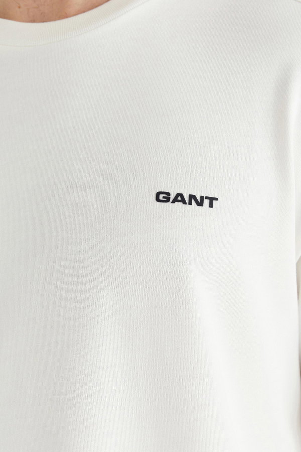 Gant Erkek Bisiklet Yaka T-shirt KREM