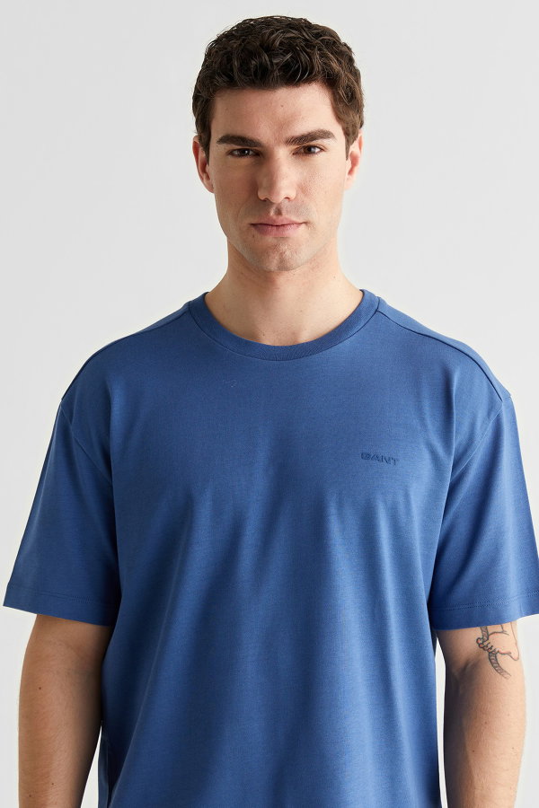 Gant Erkek Bisiklet Yaka T-shirt MAVI