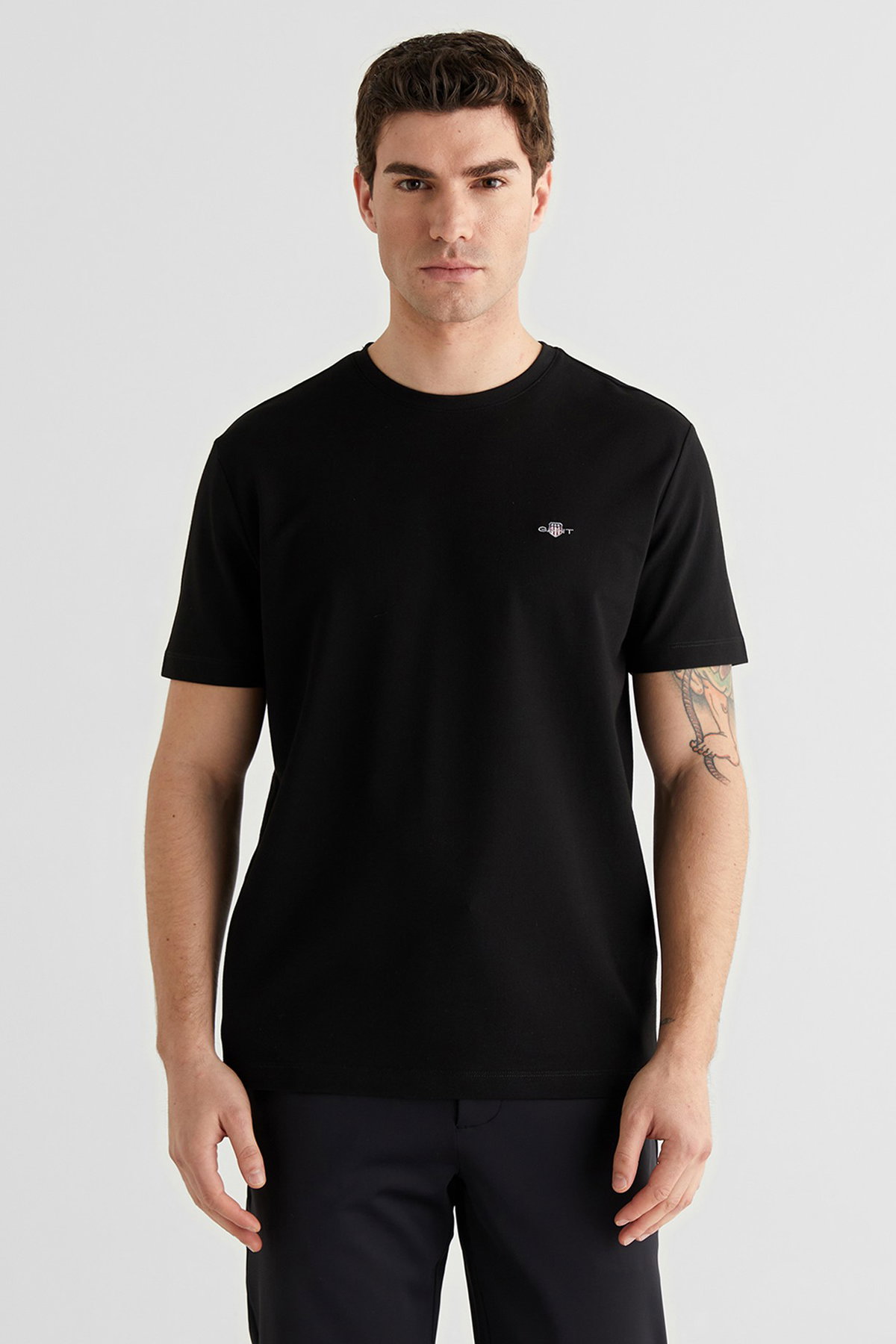 Gant Erkek Bisiklet Yaka T-shirt SIYAH