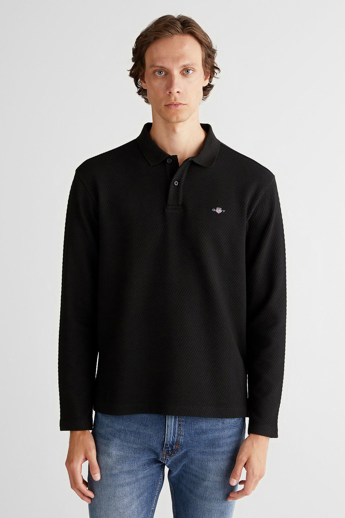 Gant Erkek Polo Yaka Kazak SIYAH