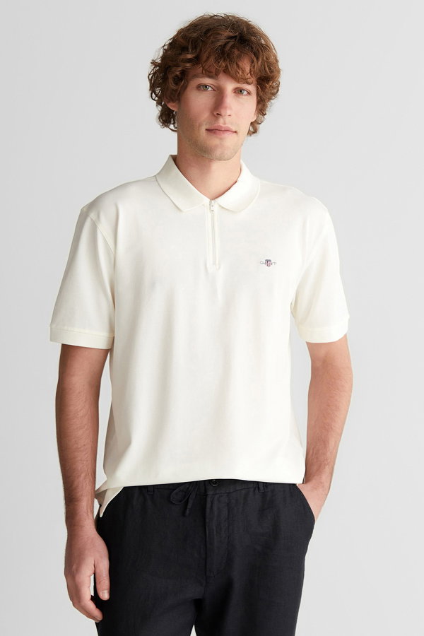 Gant Erkek Polo Yaka T-shirt KREM
