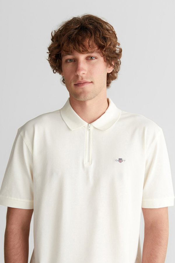 Gant Erkek Polo Yaka T-shirt KREM