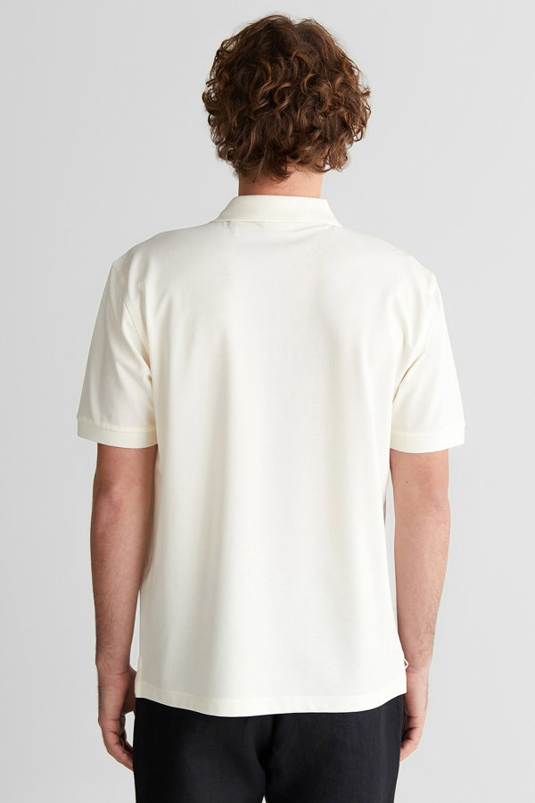 Gant Erkek Polo Yaka T-shirt KREM