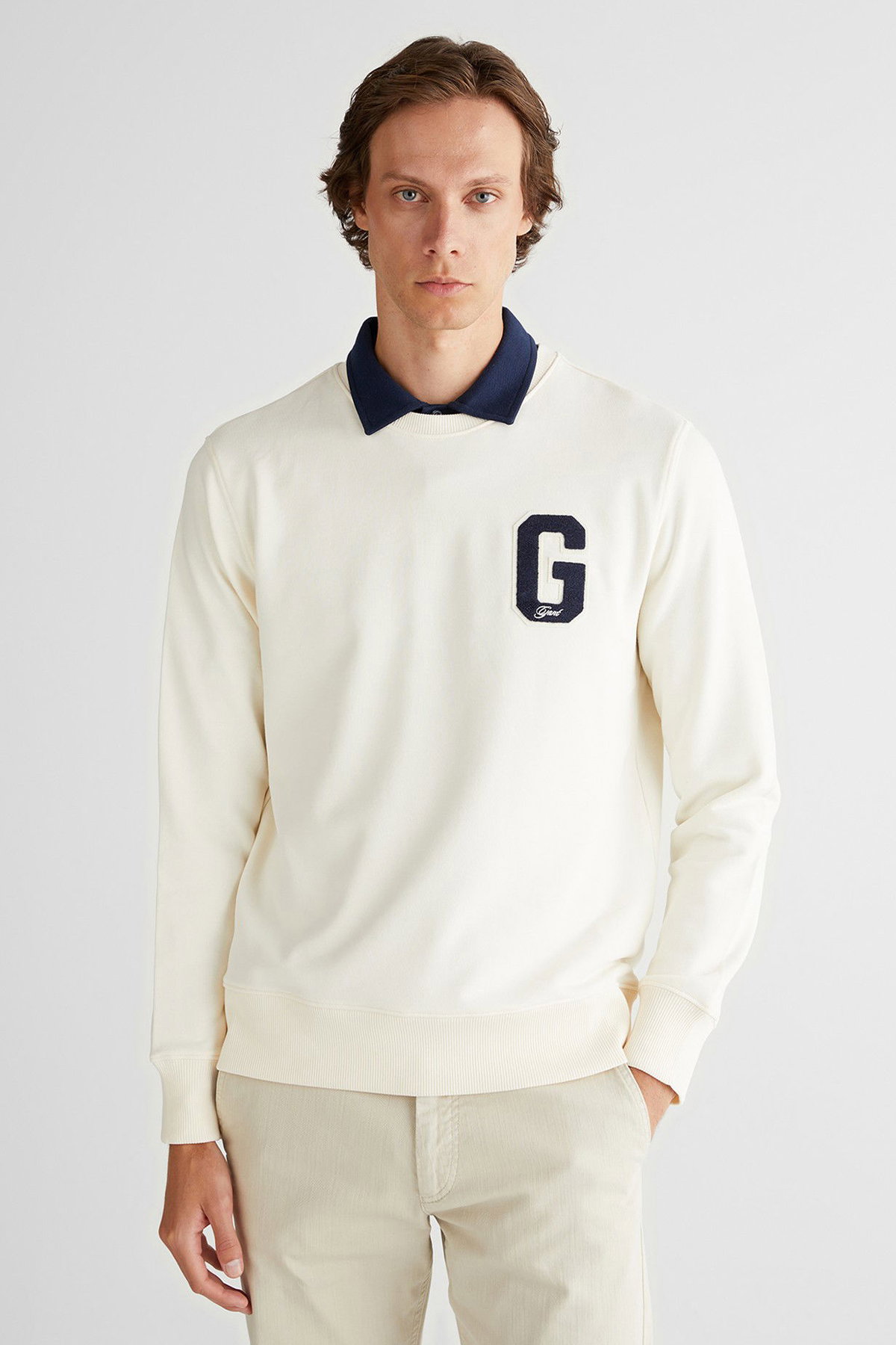 Gant Erkek Sweatshirt KREM