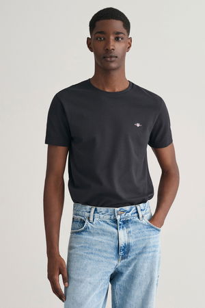 Gant Logo Baskılı  Erkek T-shirt SİYAH Gant Logo Baskılı  Erkek T-shirt SİYAH