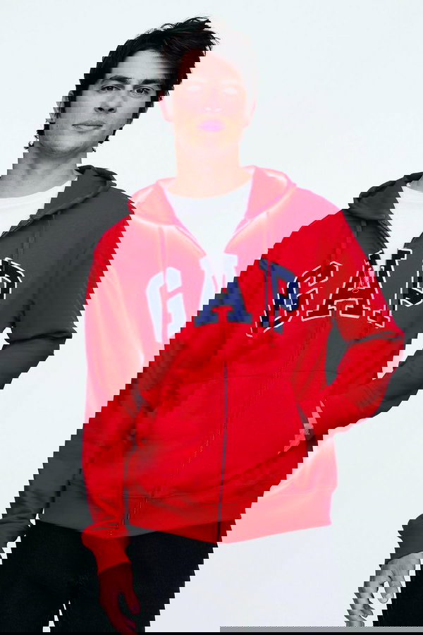 Gap Erkek Fermuarlı Sweatshirt Kırmızı