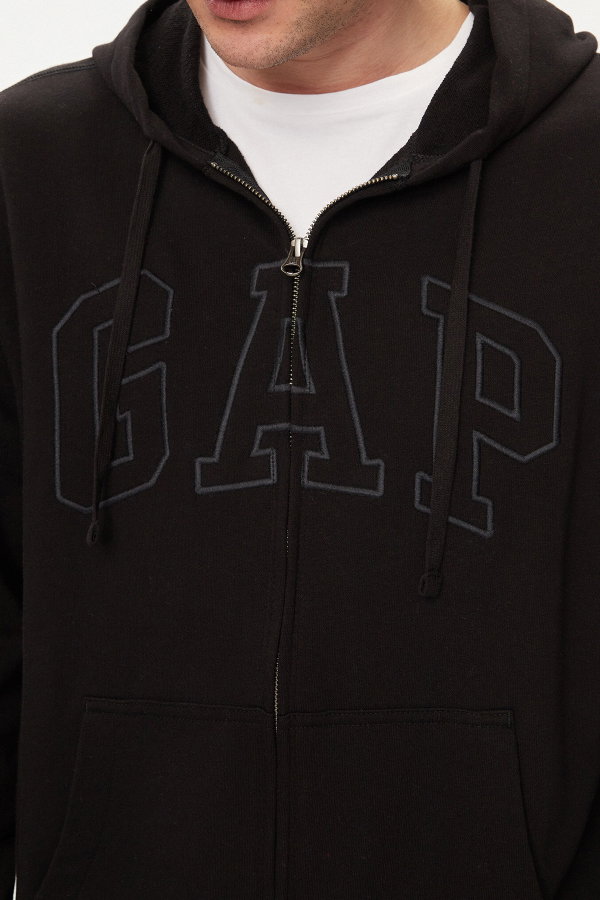 Gap Erkek Fermuarlı Sweatshirt SIYAH
