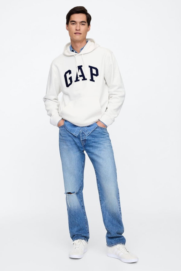 Gap Erkek Kapüşonlu Sweatshirt Beyaz