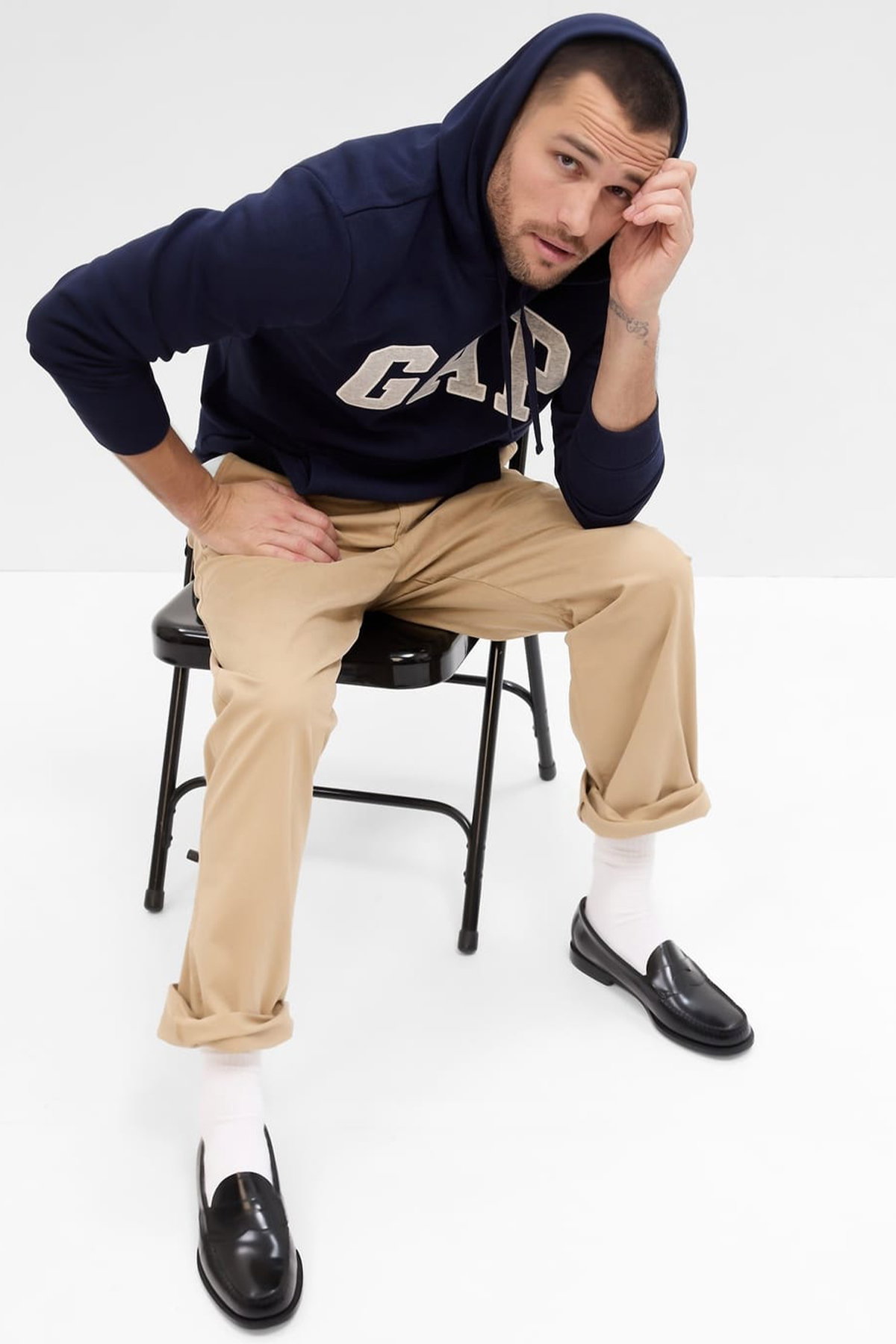 Gap Erkek Kapüşonlu Sweatshirt LACIVERT