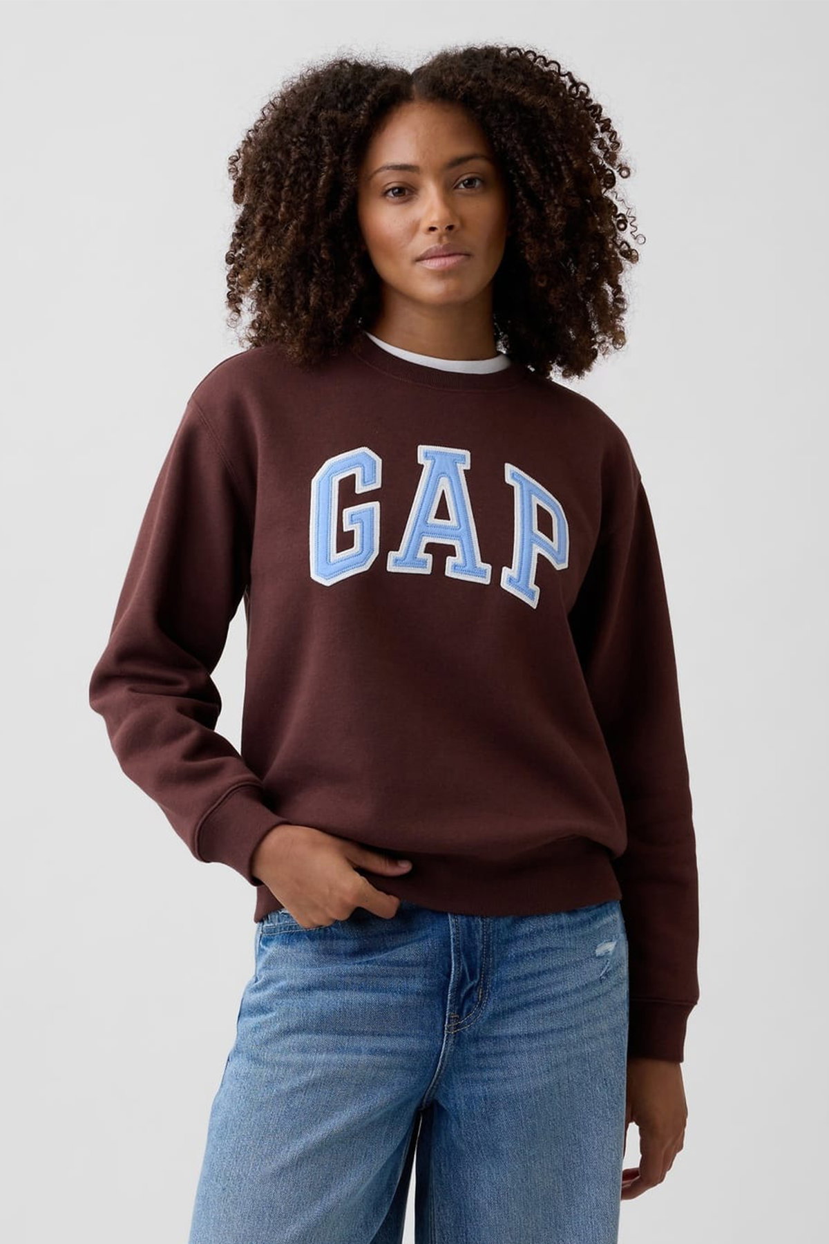Gap Kadın Bisiklet Yaka Sweatshirt KAHVERENGI