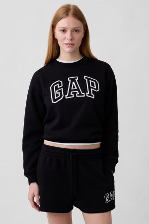 Gap Kadın Bisiklet Yaka Sweatshirt SIYAH