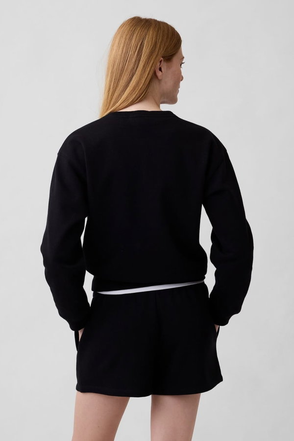 Gap Kadın Bisiklet Yaka Sweatshirt SIYAH