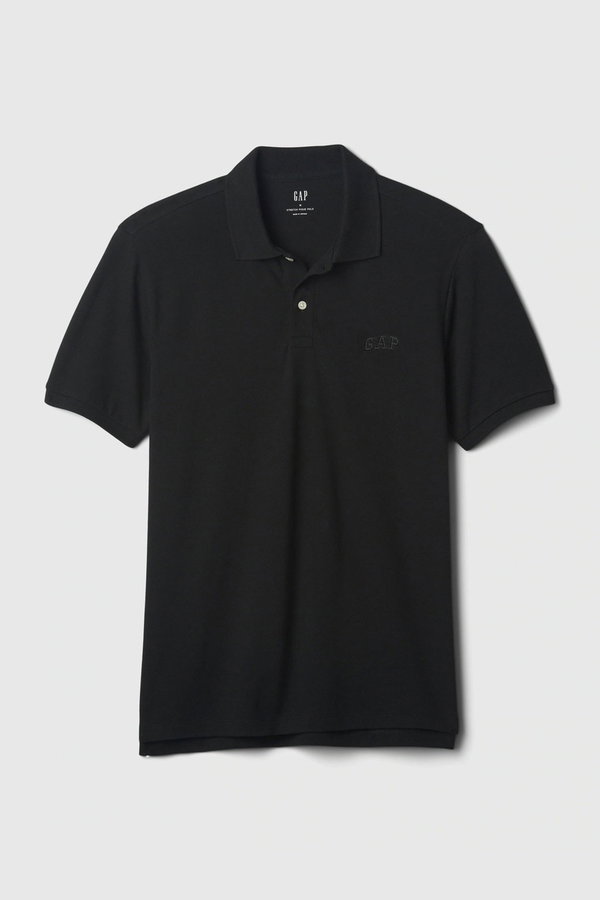 Gap Polo Yaka Erkek T-shirt SIYAH