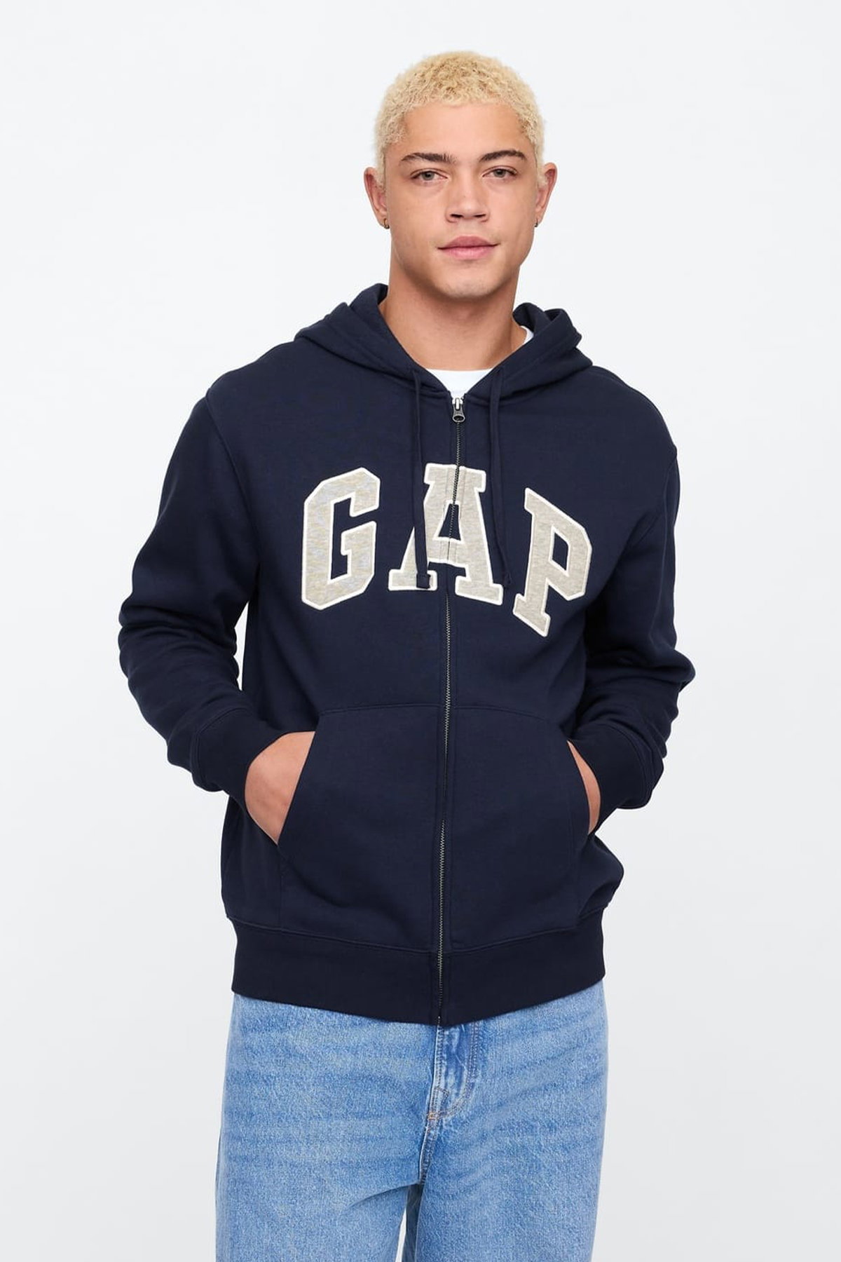 Gap Kapüşonlu Fermuarlı Sweatshirt LACIVERT