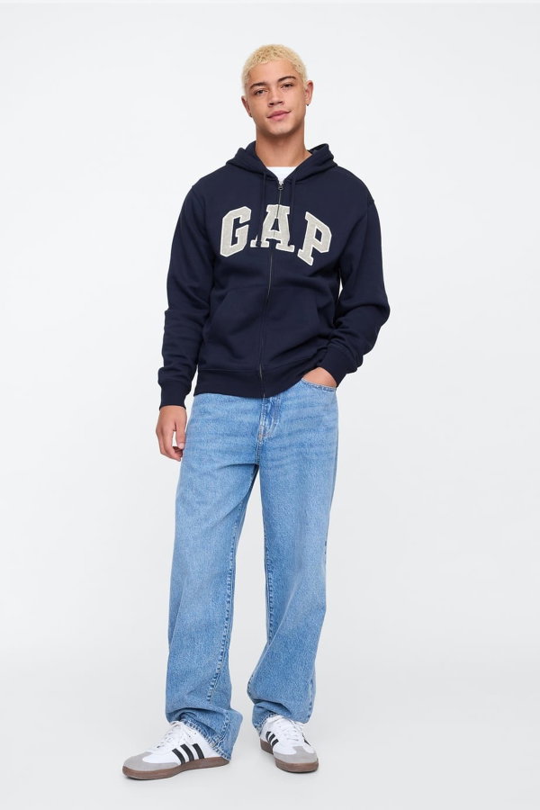 Gap Kapüşonlu Fermuarlı Sweatshirt LACIVERT