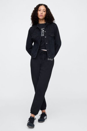 Gap Logo Jogger Fleece Kadın Eşofman Altı SIYAH