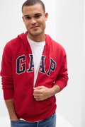 Gap Logo Relaxed Fleece Erkek  Fermuarlı Sweatshirt BORDO
