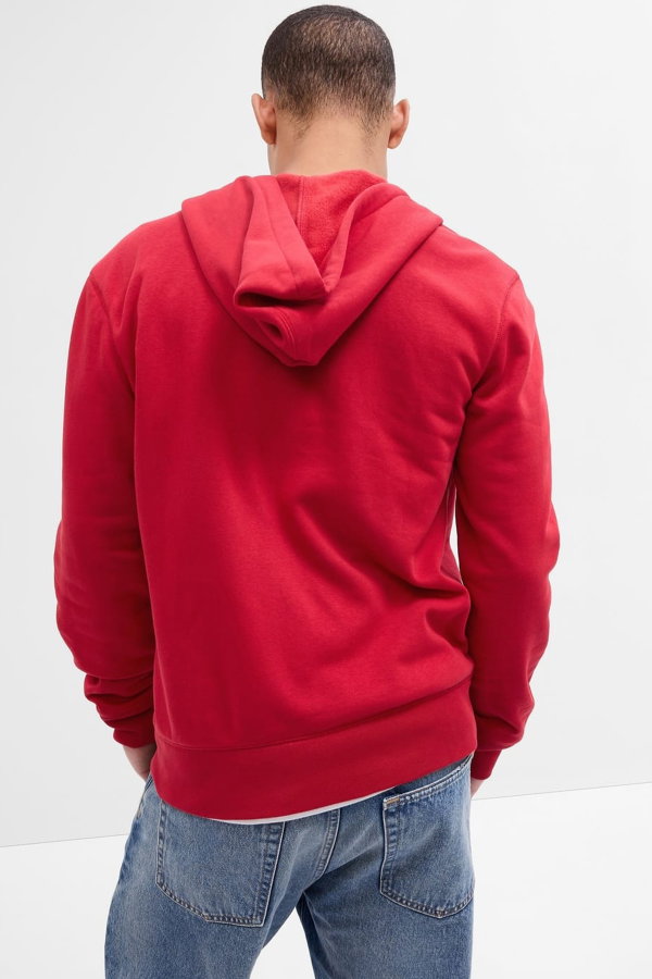Gap Logo Relaxed Fleece Erkek  Fermuarlı Sweatshirt BORDO