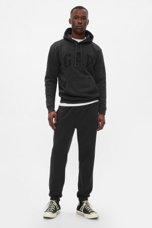 Gap V-Heritage Logo Fleece Jogger Erkek Eşofman Altı SIYAH