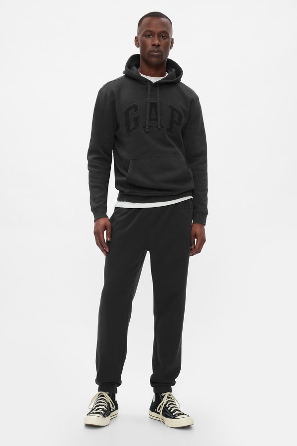 Gap V-Heritage Logo Fleece Jogger Erkek Eşofman Altı SIYAH