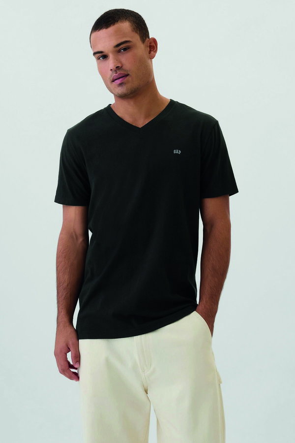 Gap V Yaka Erkek T-shirt SIYAH