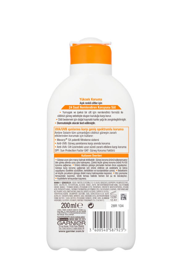 Garnier Ambre Solaire Güneş Koruyucu Süt GKF30 200ML STD Garnier Ambre Solaire Güneş Koruyucu Süt GKF30 200ML STD