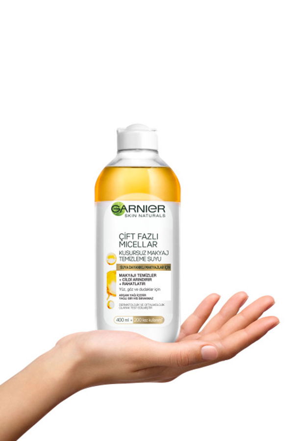 Garnier Çift Fazlı Micellar Kusursuz Makyaj Temizleme Suyu 400ML STD Garnier Çift Fazlı Micellar Kusursuz Makyaj Temizleme Suyu 400ML STD