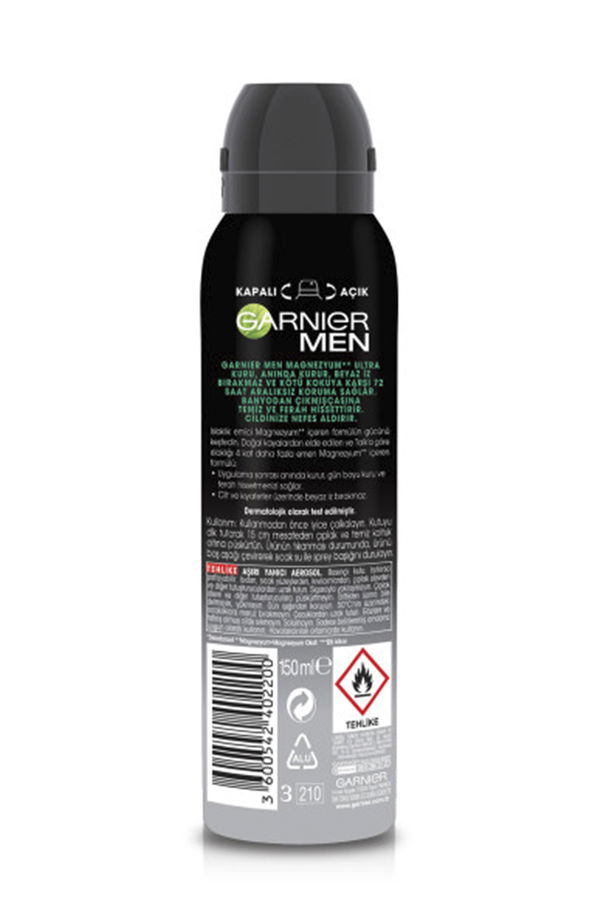 Garnier Men Magnezyum Ultra Kuru Sprey Deodorant STD