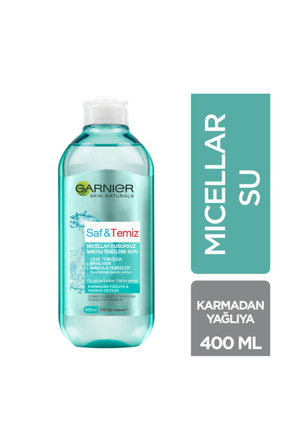 Garnier Saf & Temiz Micellar Kusursuz Makyaj Temizleme Suyu 400ML STD Garnier Saf & Temiz Micellar Kusursuz Makyaj Temizleme Suyu 400ML STD