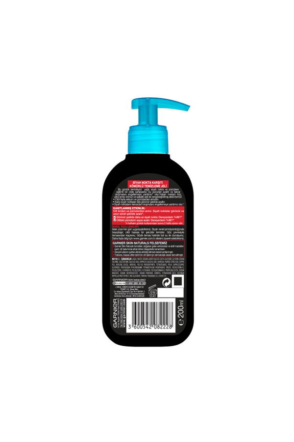 Garnier Saf & Temiz Siyah Nokta Karşıtı Kömürlü Temizleme Jeli 200 ml STD Garnier Saf & Temiz Siyah Nokta Karşıtı Kömürlü Temizleme Jeli 200 ml STD