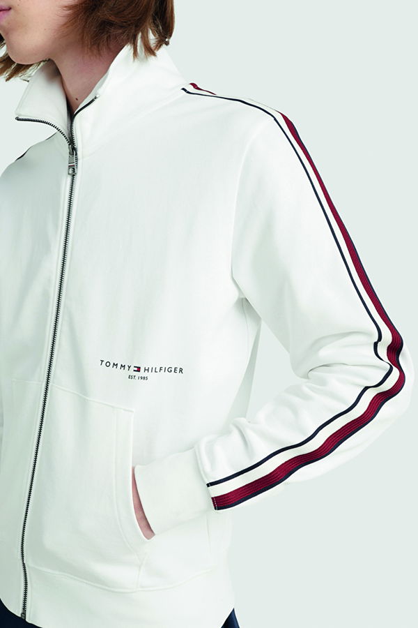 Tommy Hilfiger Ön Fermuarlı Sweat BEYAZ