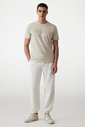 Guess Baskılı Erkek T-shirt BEJ