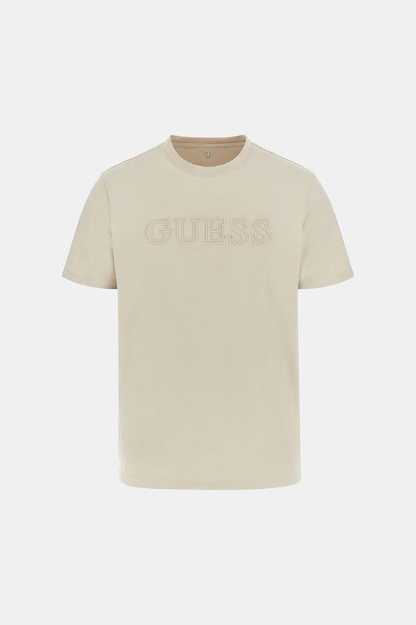 Guess Baskılı Erkek T-shirt BEJ