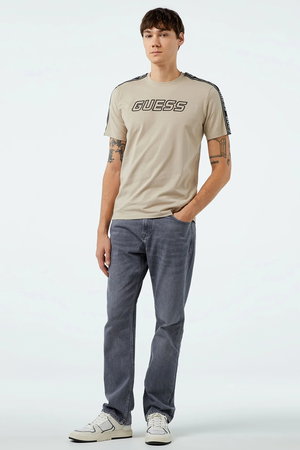 Guess Baskılı Erkek T-shirt Gri