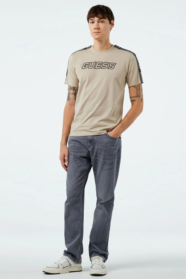 Guess Baskılı Erkek T-shirt Gri