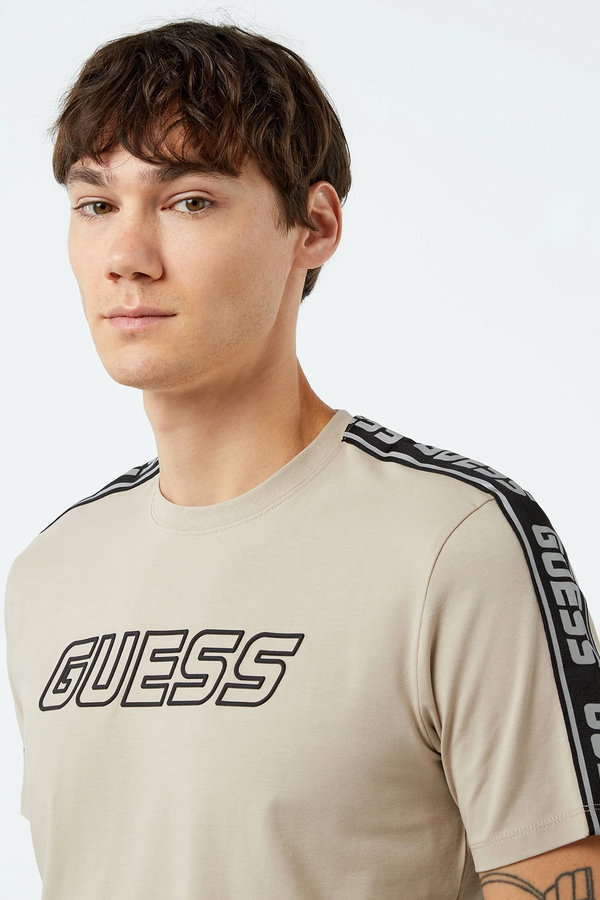 Guess Baskılı Erkek T-shirt Gri