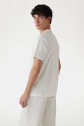 Guess Baskılı Erkek T-shirt Krem