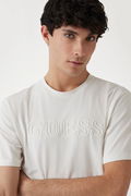 Guess Baskılı Erkek T-shirt Krem