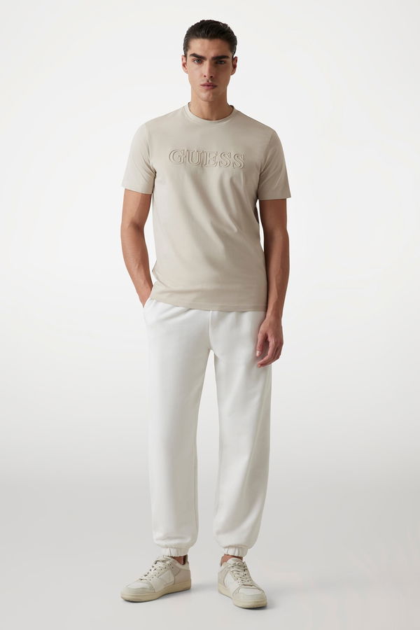Guess Baskılı Erkek T-shirt KUM