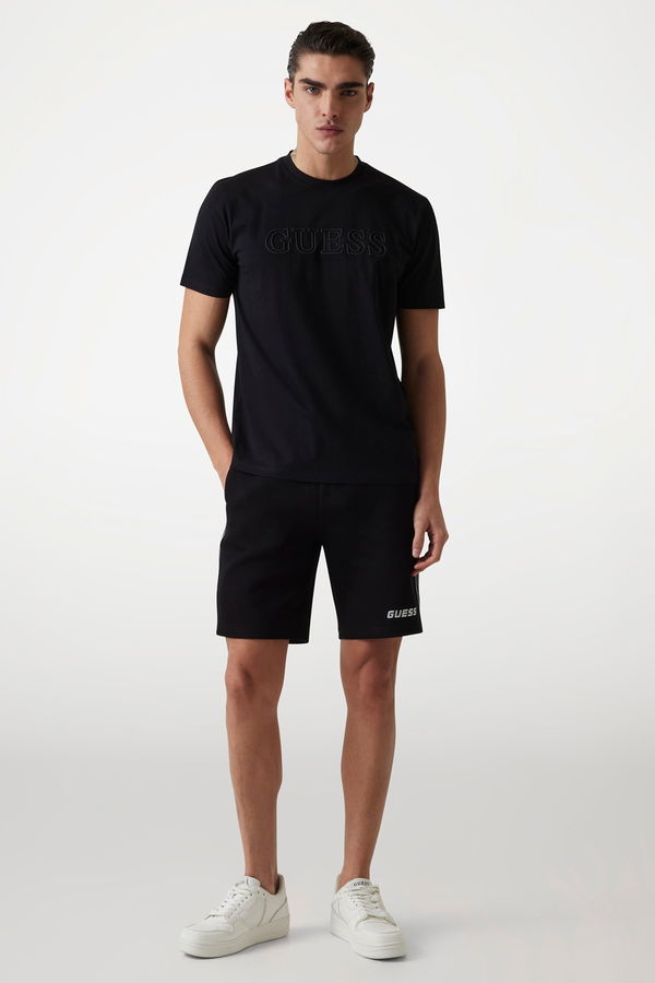 Guess Baskılı Erkek T-shirt Siyah