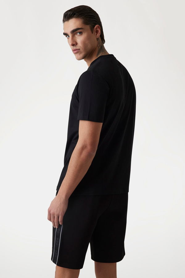 Guess Baskılı Erkek T-shirt Siyah