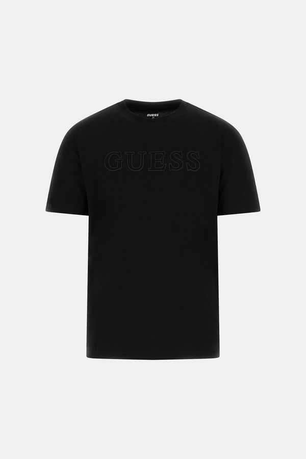 Guess Baskılı Erkek T-shirt Siyah