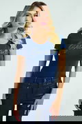 Guess Baskılı Kadın T-shirt LACİVERT