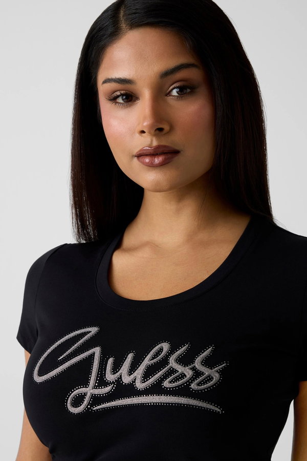 Guess Baskılı Kadın T-shirt SIYAH