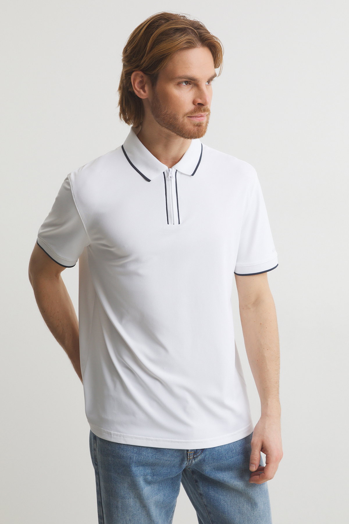 Guess Erkek Polo Yaka T-shirt Beyaz