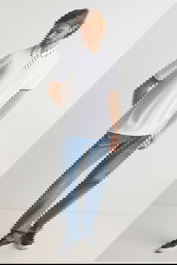 Guess Erkek Polo Yaka T-shirt Beyaz