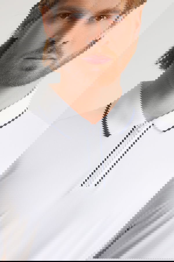 Guess Erkek Polo Yaka T-shirt Beyaz