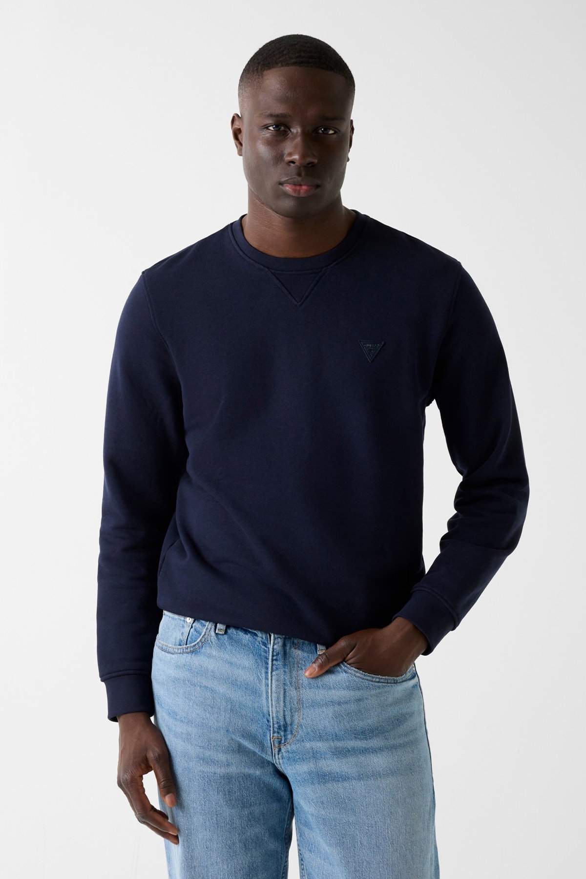 Guess Erkek Bisiklet Yaka Sweatshirt LACIVERT